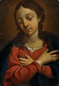 Framed 18th Century Oil - Mary in Humility