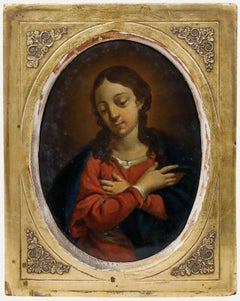 Framed 18th Century Oil - Mary in Humility