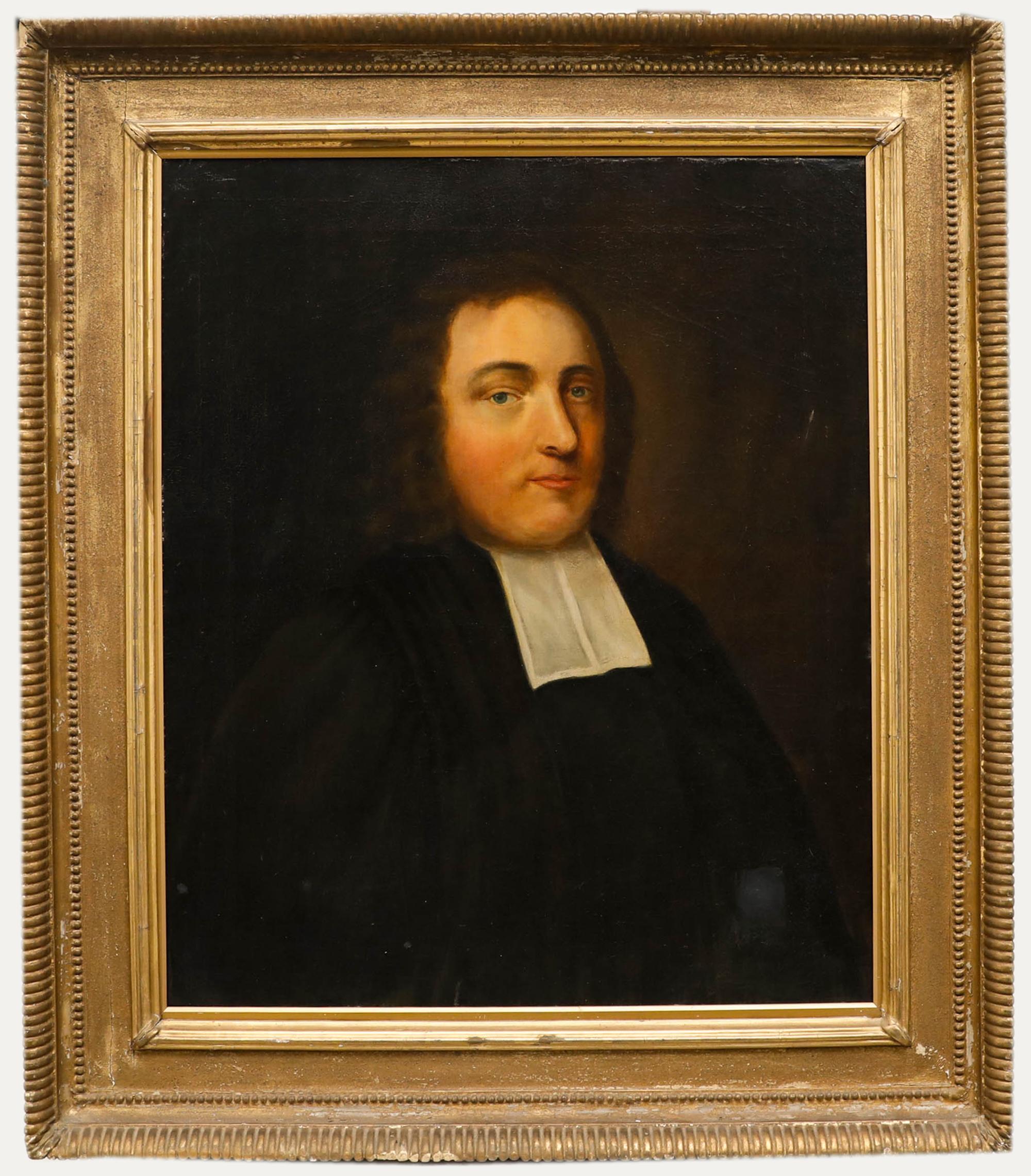 Unknown Portrait Painting - Framed 18th Century Oil - Portrait of Christopher Tennant of Sampson's Hall
