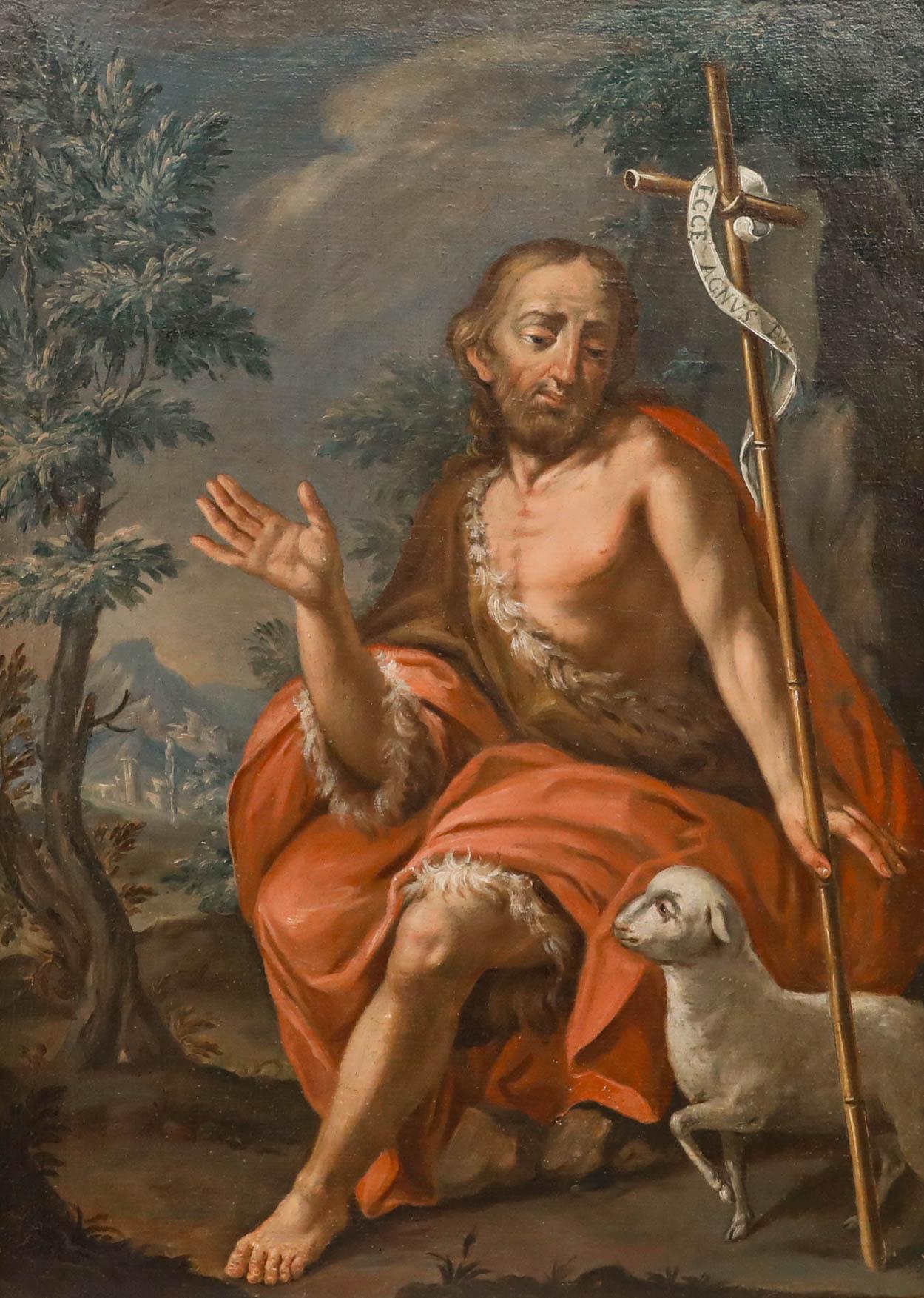 Gerahmtes Öl aus dem 18. Jahrhundert - Saint John the Baptist – Painting von Unknown