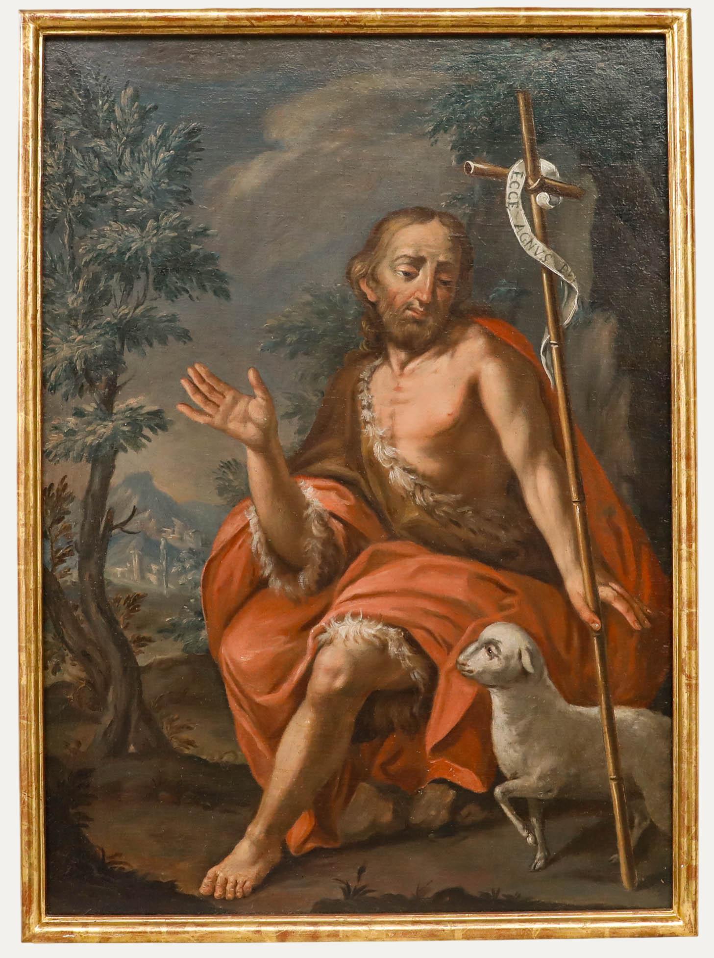 Gerahmtes Öl aus dem 18. Jahrhundert - Saint John the Baptist