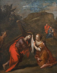 Framed 18th Century Oil - St. Veronica Before Christ