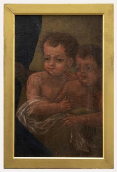 Framed 18th Century Oil - Study of Two Putti