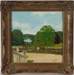Framed 1900 Oil - Garden Views