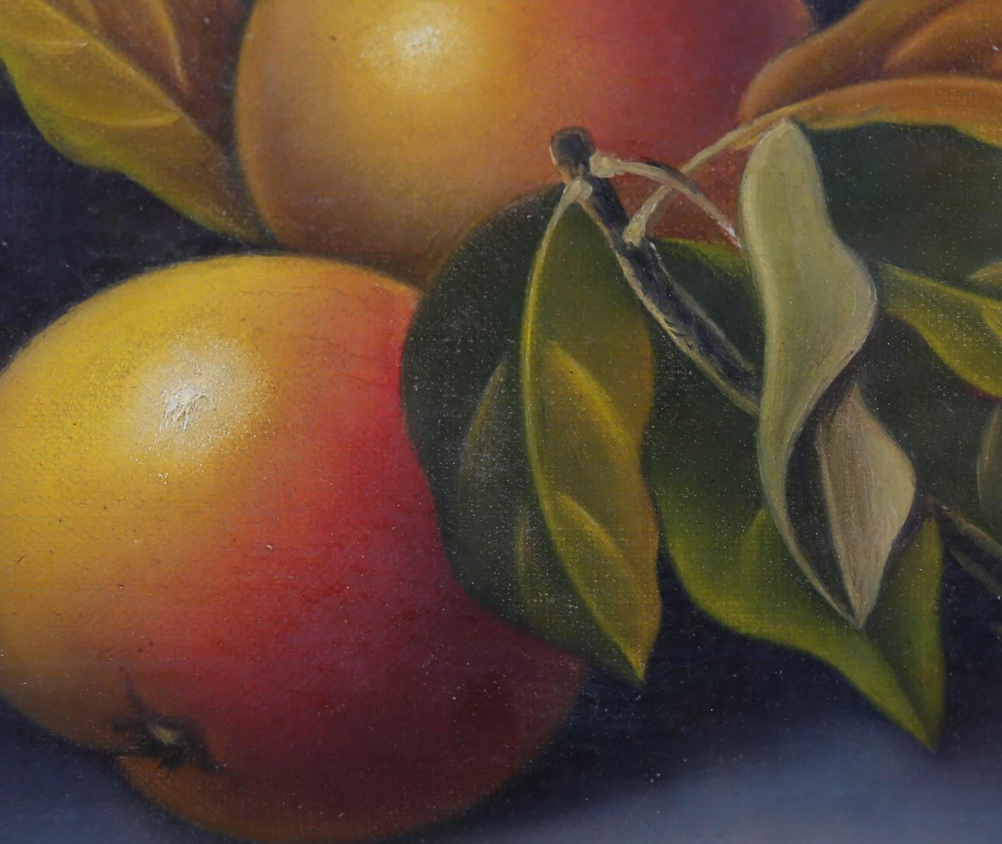 Framed 1910 Oil - Still Life of Apples 2