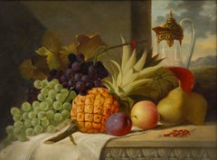 Framed 1916 Oil - Still Life with Fruit