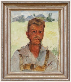 Framed 1928 Oil - A German Farmer