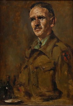 Framed 1945 Oil - Portrait of a Second World War Soldier