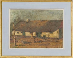 Framed 1948 Oil - Belgian Farmhouse