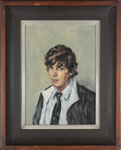 Huile encadrée 1981 - Portrait de David Griffiths