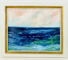 Framed 1990s Seascape Oil Painting on Artist Board, 10x12.5\"