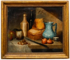 Gerahmtes Öl aus dem 19. Jahrhundert - A Ploughman's Lunch