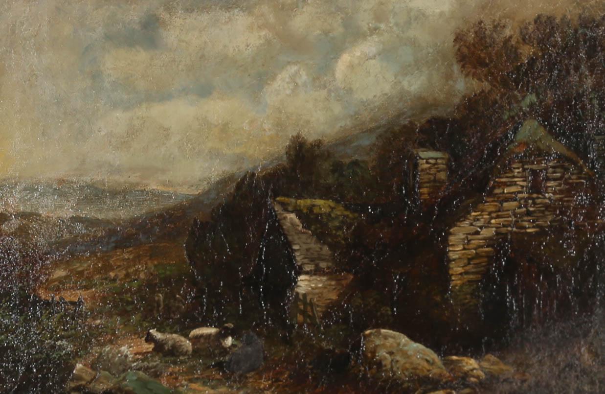 Framed 19th Century Oil - A Welsh Farm - Painting by Unknown