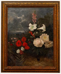 Antique Framed 19th Century Oil - Beauty Before the Storm