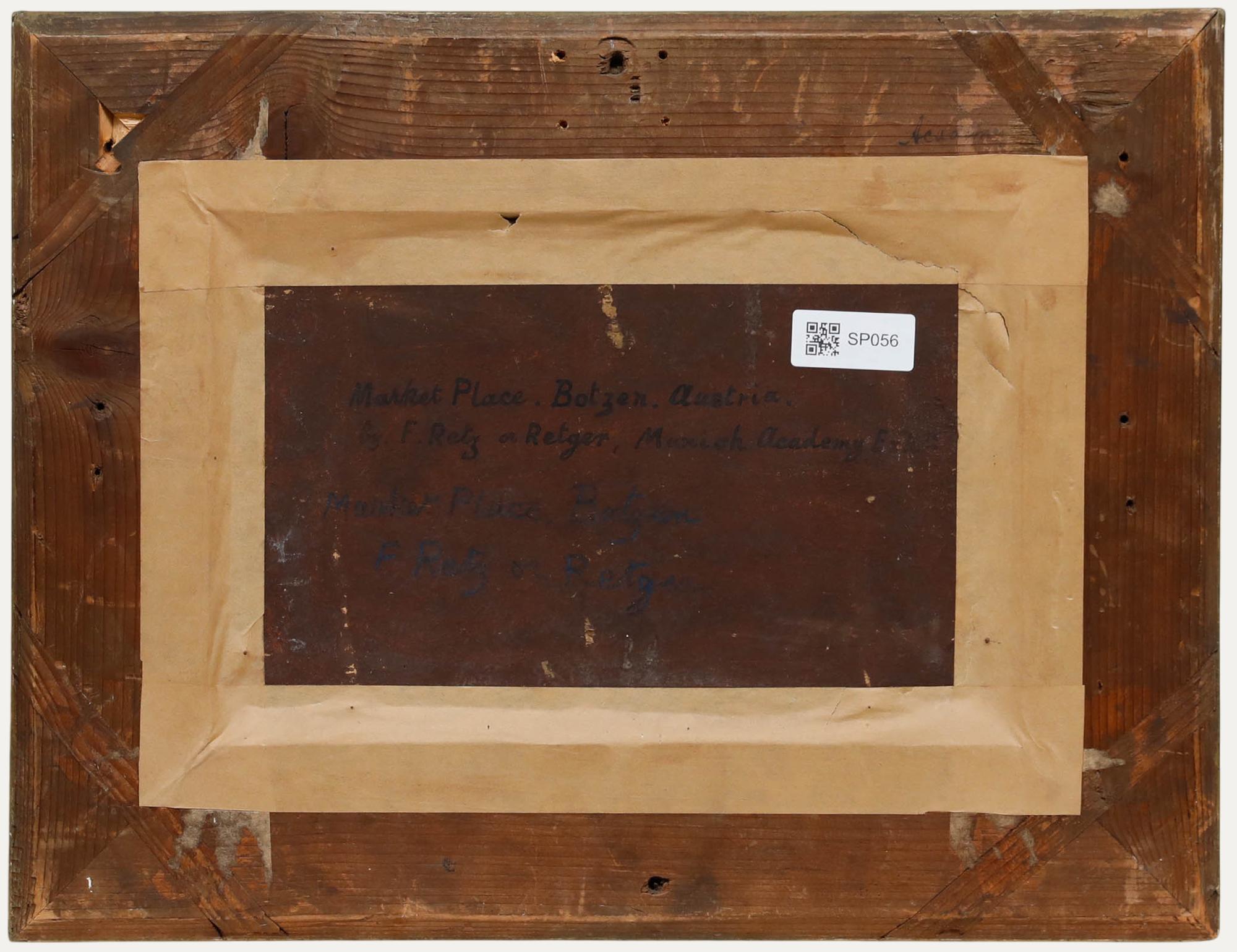 Gerahmtes Öl aus dem 19. Jahrhundert - Bozen (Braun), Landscape Painting, von Unknown