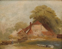 Framed 19th Century Oil - Countryside Cottage