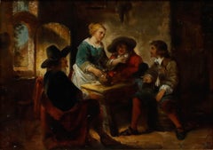 Framed 19th Century Oil - In the Tavern