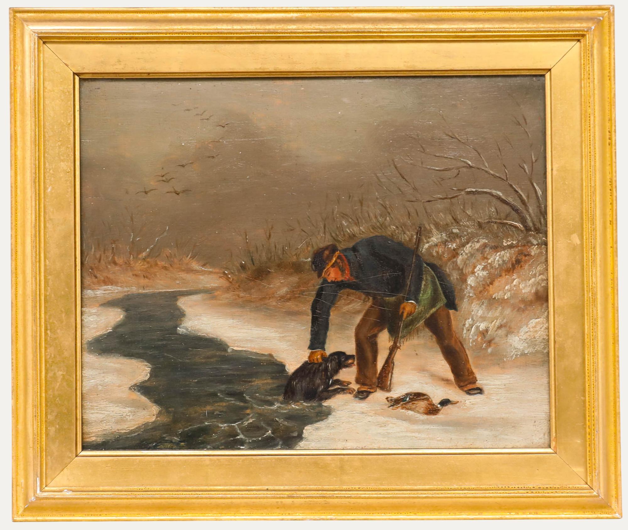 Framed 19th Century Oil - Mr Arthur Whieldon & His Dog