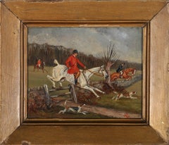 Framed 19th Century Oil - On The Hunt