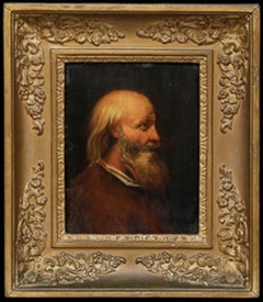 Framed 19th Century Oil - Portrait of a Gentleman in Profile