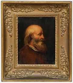 Framed 19th Century Oil - Portrait of a Gentleman in Profile