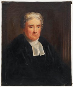 Huile encadrée du 19e siècle - Portrait de M. Christie