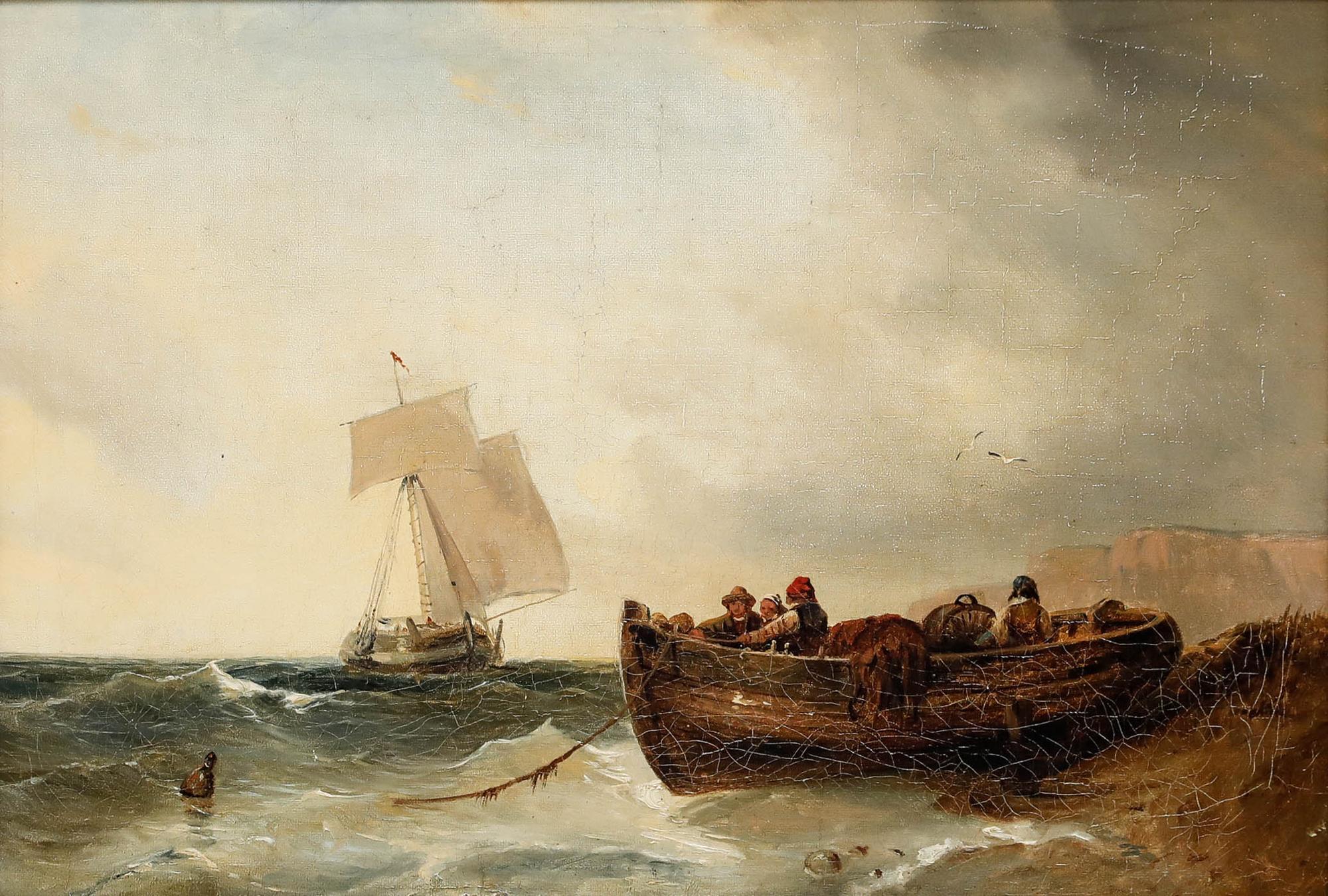 Olio del XIX secolo con cornice - Ritorno a casa - Painting di Unknown