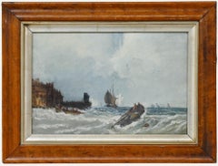 Framed 19th Century Oil - Setting Sail