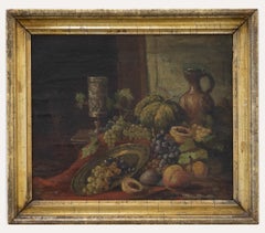 Antique Framed 19th Century Oil - Still Life Study of Fruit