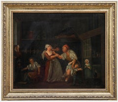 Framed 19th Century Oil - The Bookbinder's Workshop