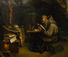 Framed 19th Century Oil - The Hermit