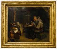 Framed 19th Century Oil - The Hermit