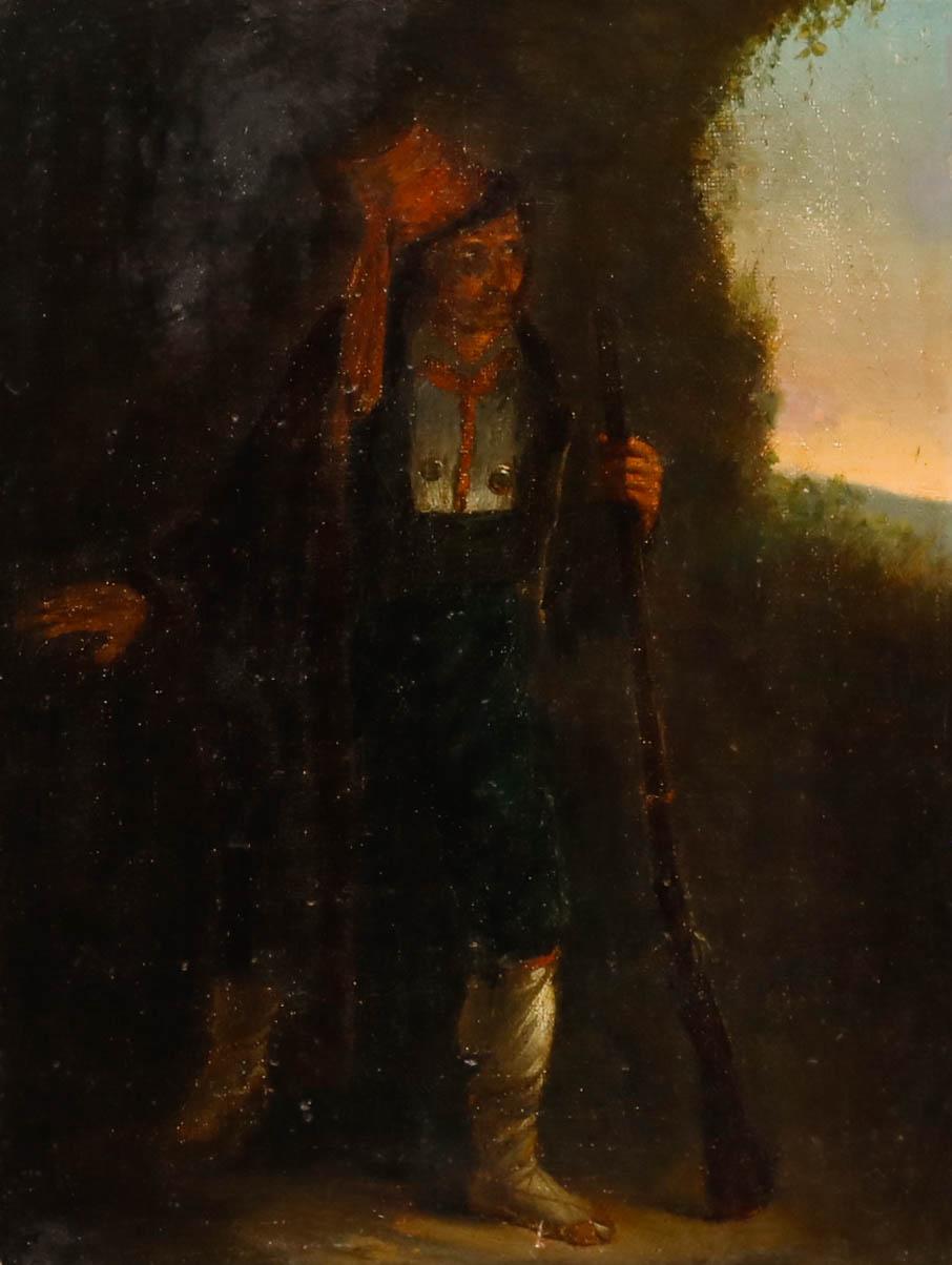 Huile du 19e siècle encadrée - Le chasseur - Painting de Unknown