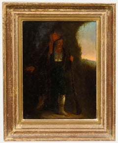 Framed 19th Century Oil - The Hunter