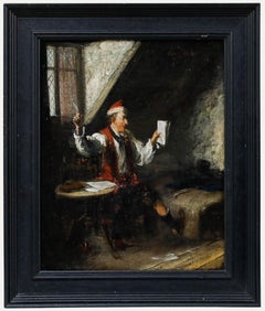 Framed 19th Century Oil - The Poet's Inspiration