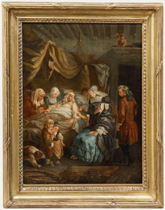 Framed 19th Century Oil - The Sick Father