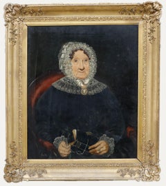 Framed 19th Century Oil - Victorian Lady with the Holy Bible