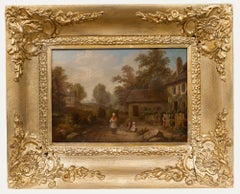 Framed 19th Century Oil - Waiting For Visitors
