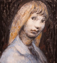 Framed 20th Century Acrylic - Blonde Haired Woman