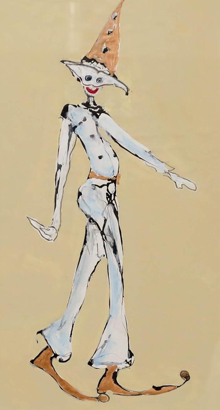 Gerahmtes Acryl des 20. Jahrhunderts - Maskerade – Painting von Unknown