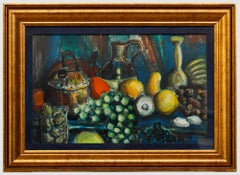 Framed 20th Century Acrylic - Still Life of Fruit & Vessels