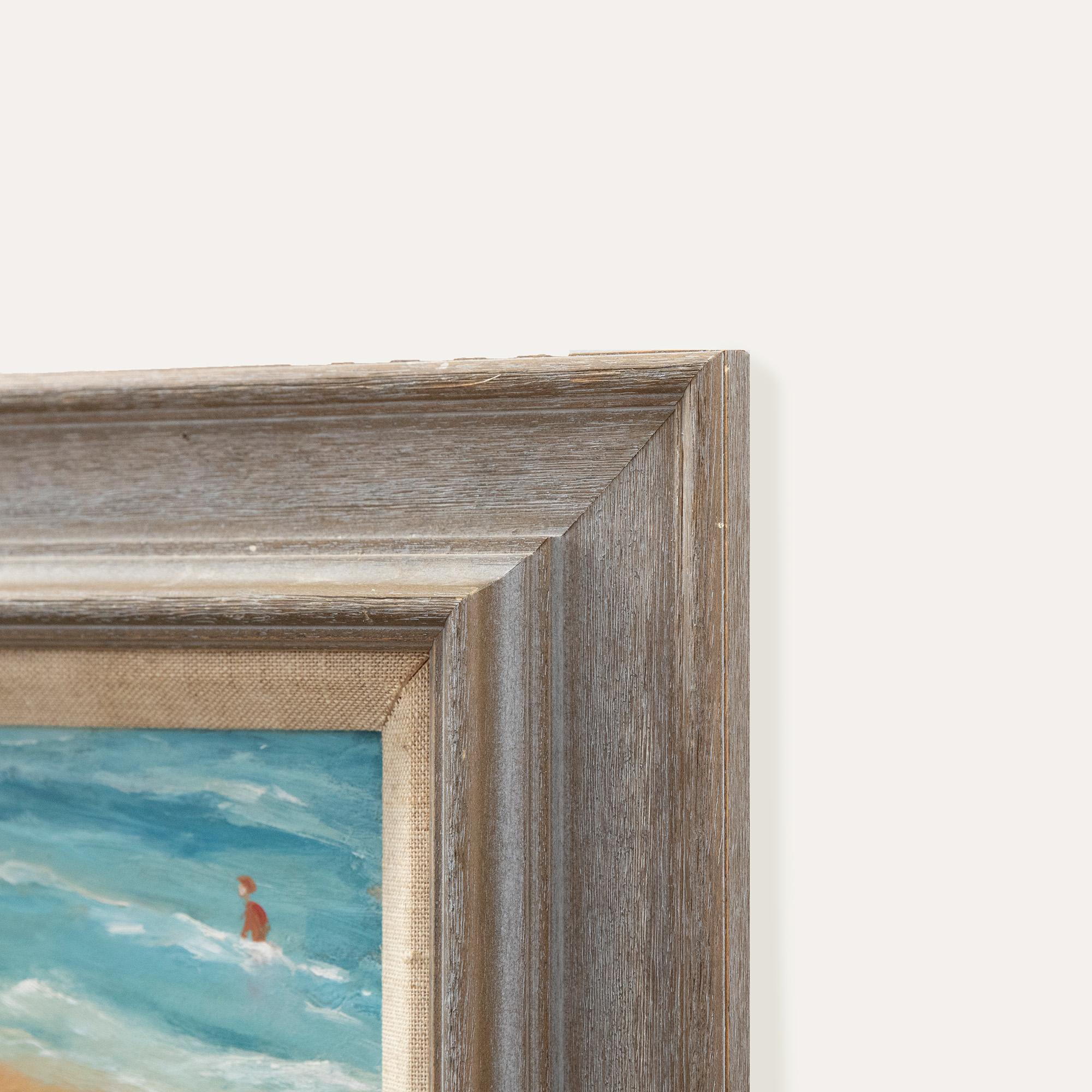 Framed 20th Century Oil - A Day at the Beach For Sale 2