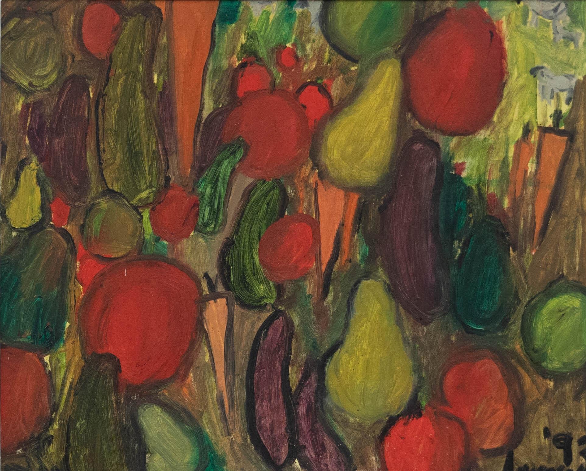 Huile du 20e siècle encadrée - Allotment Bounty - Painting de Unknown