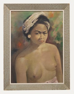 Vintage Framed 20th Century Oil - Balinese Beauty