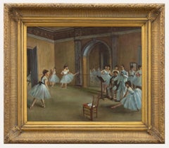 Framed 20th Century Oil - Ballet Class