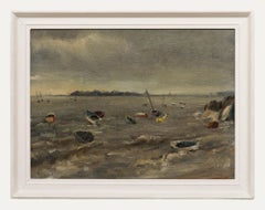 Framed 20th Century Oil - Bobbing Boats