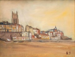 Framed 20th Century Oil - Cromer Beach at Dusk