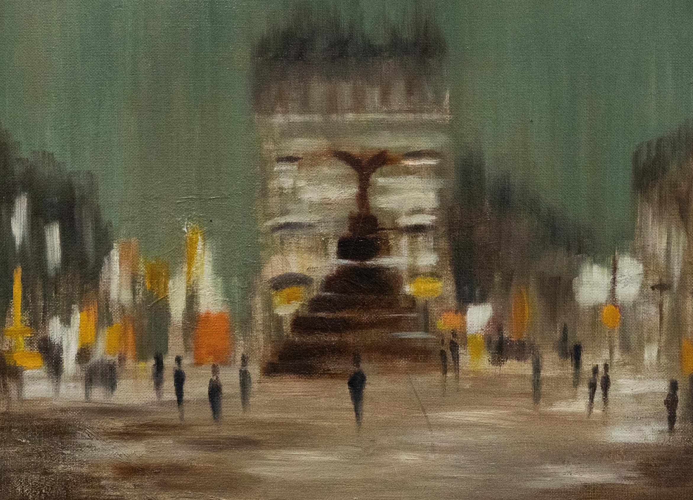 Gerahmtes Ölgemälde des 20. Jahrhunderts – Eros in Piccadilly – Painting von Unknown
