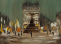 Framed 20th Century Oil - Eros in Piccadilly