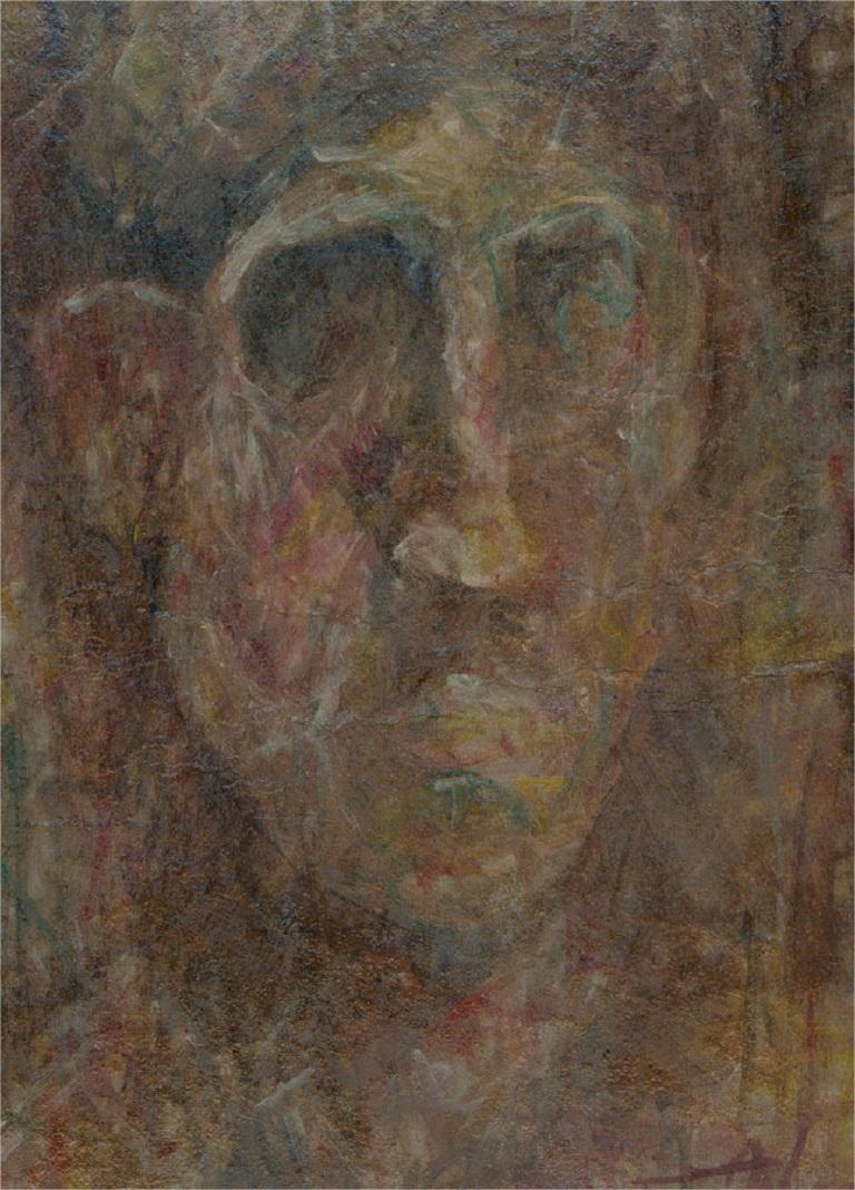 Olio del XX secolo incorniciato - Studio di testa - Painting di Unknown